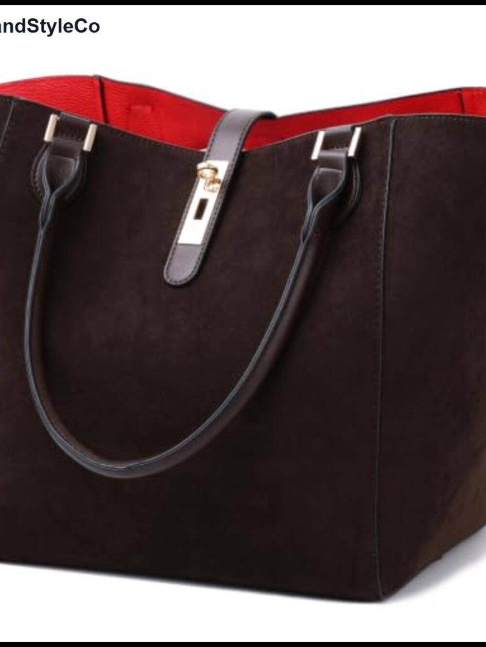 Large Vegan Leather Work Tote Bag for Women Bucket Purse